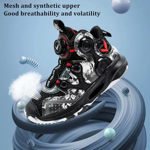 VITUOFLY Kids Basketball Shoes Boys Air Cushion Sneakers Girls Mid Top School Training Shoes Non-Slip Outdoor Sports Shoes Comfortable Boys Running Shoes Durable Little Kid/Big Kid