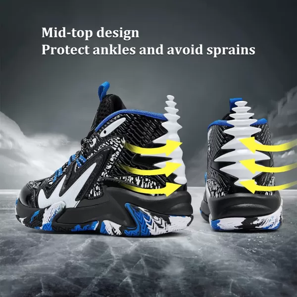 VITUOFLY Kids Basketball Shoes Boys Air Cushion Sneakers Girls Mid Top School Training Shoes Non-Slip Outdoor Sports Shoes Comfortable Boys Running Shoes Durable Little Kid/Big Kid