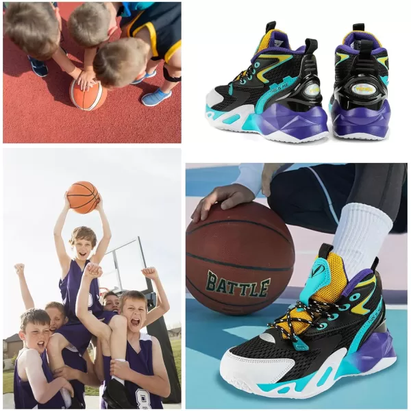 VITUOFLY Kids Basketball Shoes Boys Air Cushion Sneakers Girls Mid Top School Training Shoes Non-Slip Outdoor Sports Shoes Comfortable Boys Running Shoes Durable Little Kid/Big Kid