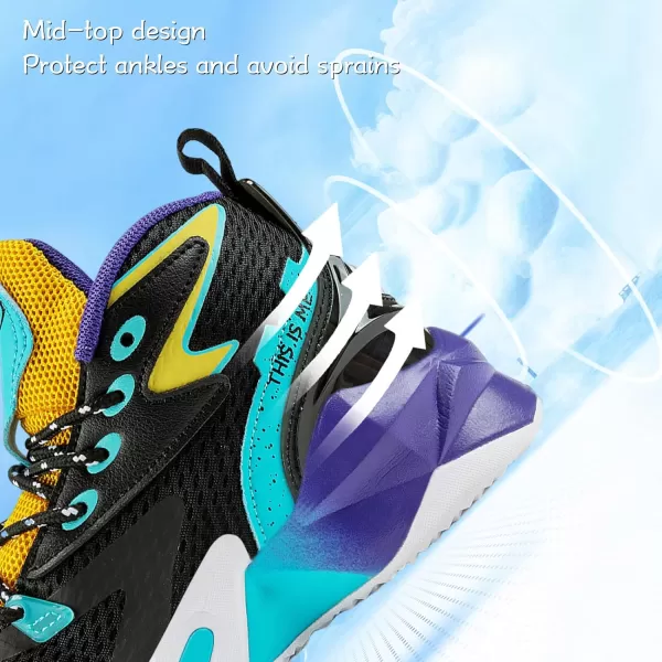 VITUOFLY Kids Basketball Shoes Boys Air Cushion Sneakers Girls Mid Top School Training Shoes Non-Slip Outdoor Sports Shoes Comfortable Boys Running Shoes Durable Little Kid/Big Kid