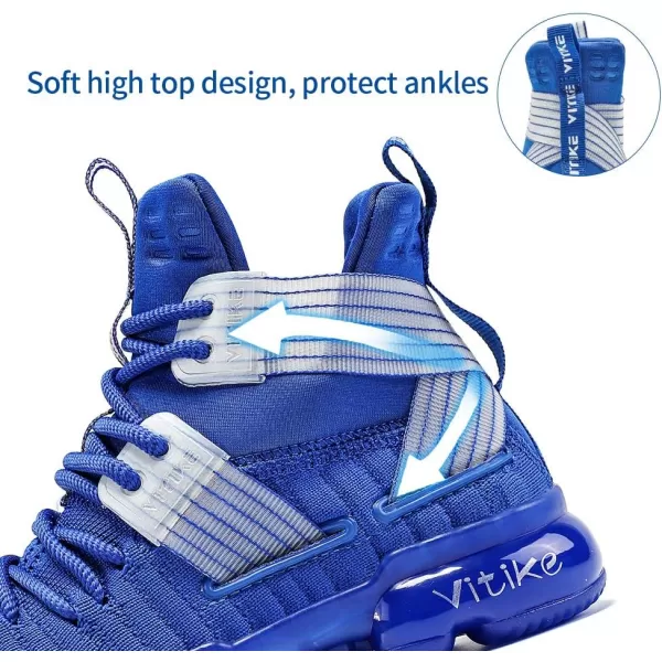 VITUOFLY Kids Basketball Shoes Boys Air Cushion Sneakers Girls Mid Top School Training Shoes Non-Slip Outdoor Sports Shoes Comfortable Boys Running Shoes Durable Little Kid/Big Kid