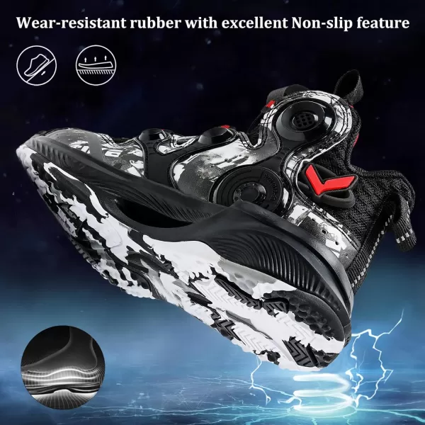 VITUOFLY Kids Basketball Shoes Boys Air Cushion Sneakers Girls Mid Top School Training Shoes Non-Slip Outdoor Sports Shoes Comfortable Boys Running Shoes Durable Little Kid/Big Kid