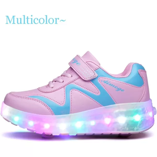Nsasy Kids Roller Shoes Boy Girl Sneakers with Wheels Become Sport Sneaker with Led for Christmas Birthday Children Show Gift