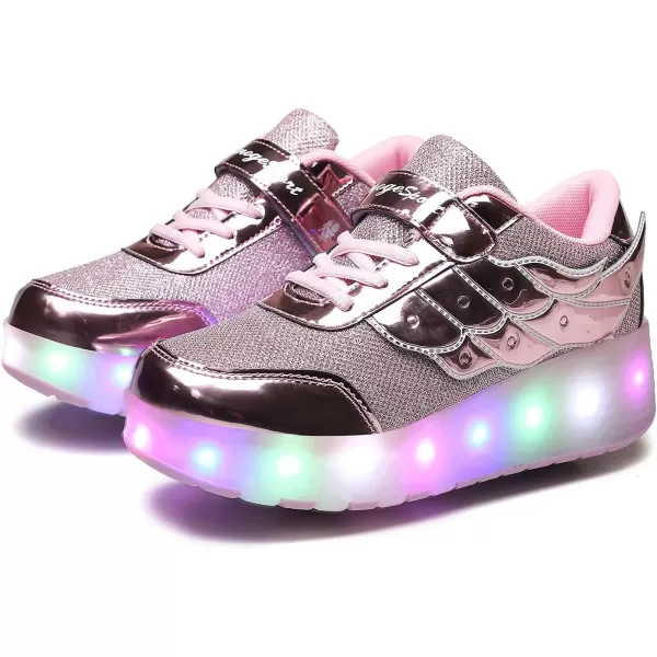 Nsasy Kids Roller Shoes Boy Girl Sneakers with Wheels Become Sport Sneaker with Led for Christmas Birthday Children Show Gift