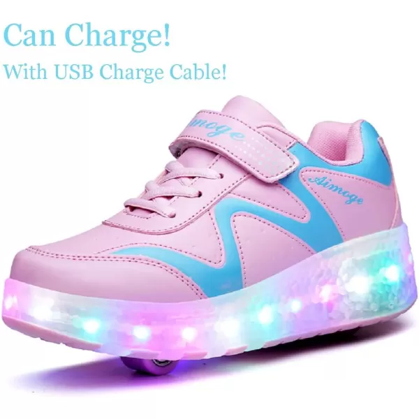 Nsasy Kids Roller Shoes Boy Girl Sneakers with Wheels Become Sport Sneaker with Led for Christmas Birthday Children Show Gift