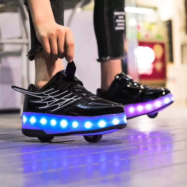 Nsasy Kids Roller Shoes Boy Girl Sneakers with Wheels Become Sport Sneaker with Led for Christmas Birthday Children Show Gift