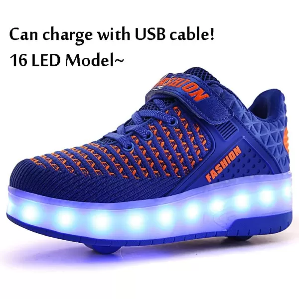 Nsasy Kids Roller Shoes Boy Girl Sneakers with Wheels Become Sport Sneaker with Led for Christmas Birthday Children Show Gift