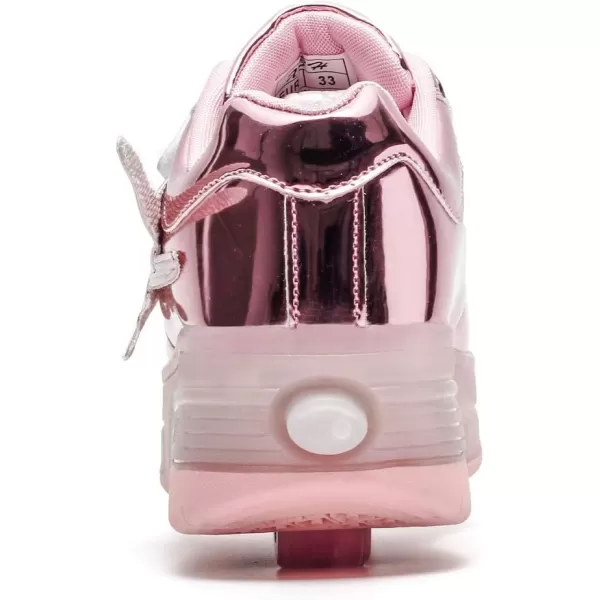 Nsasy Kids Roller Shoes Boy Girl Sneakers with Wheels Become Sport Sneaker with Led for Christmas Birthday Children Show Gift