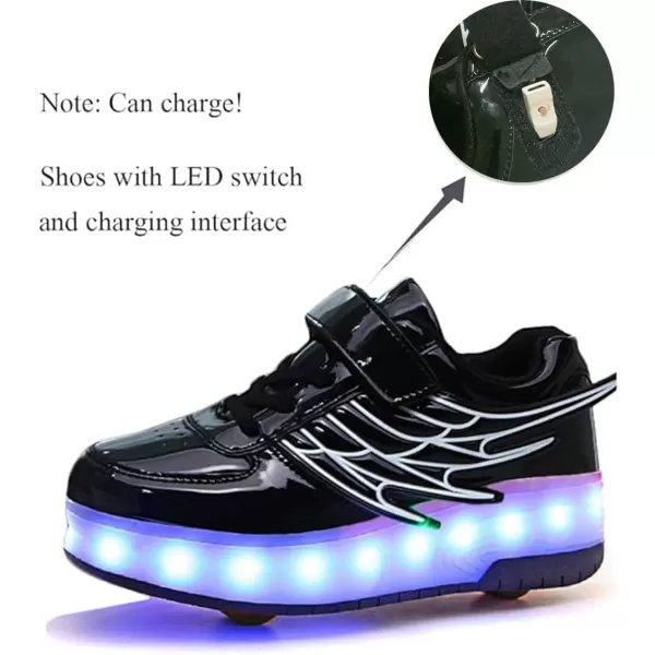 Nsasy Kids Roller Shoes Boy Girl Sneakers with Wheels Become Sport Sneaker with Led for Christmas Birthday Children Show Gift