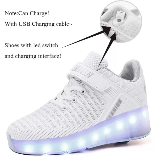 Nsasy Kids Roller Shoes Boy Girl Sneakers with Wheels Become Sport Sneaker with Led for Christmas Birthday Children Show Gift