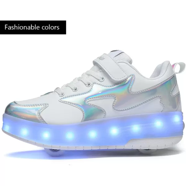 Nsasy Roller Shoes Girls Boys Wheel Shoes Kids Roller Skates Shoes LED Light Up Wheel Shoes for Kids for Children