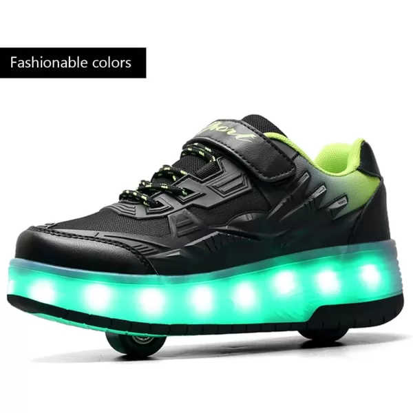 Nsasy Roller Shoes Girls Boys Wheel Shoes Kids Roller Skates Shoes LED Light Up Wheel Shoes for Kids for Children