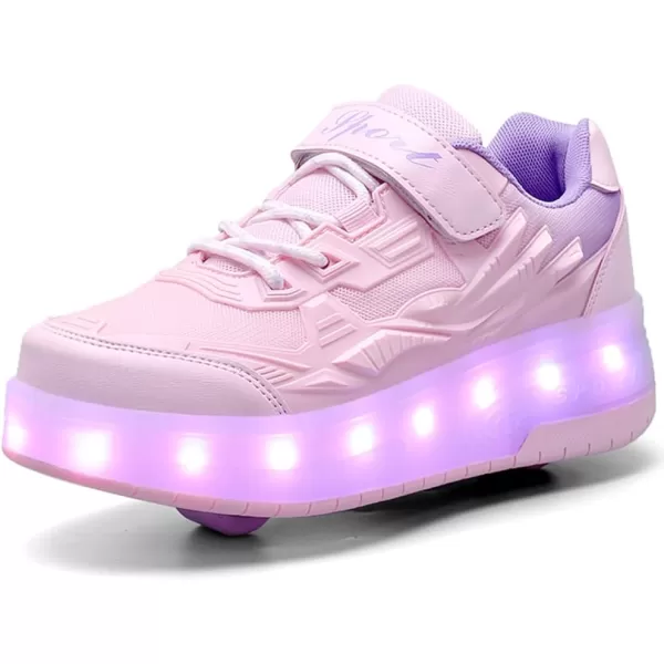 Nsasy Roller Shoes Girls Boys Wheel Shoes Kids Roller Skates Shoes LED Light Up Wheel Shoes for Kids for Children