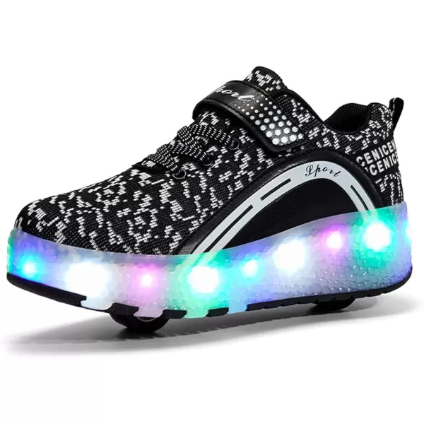 Nsasy Roller Shoes Girls Boys Wheel Shoes Kids Roller Skates Shoes LED Light Up Wheel Shoes for Kids for Children