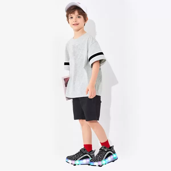 Nsasy Roller Shoes Girls Boys Wheel Shoes Kids Roller Skates Shoes LED Light Up Wheel Shoes for Kids for Children
