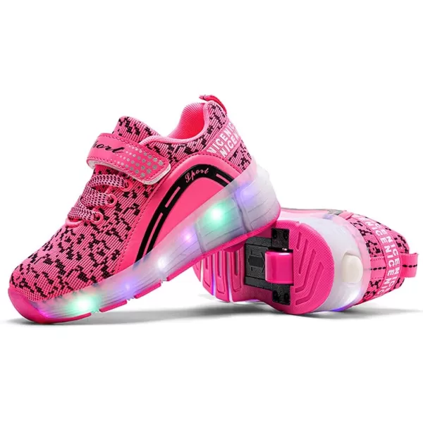 Nsasy Roller Shoes Girls Boys Wheel Shoes Kids Roller Skates Shoes LED Light Up Wheel Shoes for Kids for Children