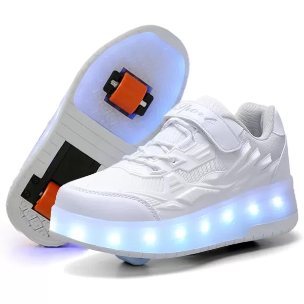 Nsasy Roller Shoes Girls Boys Wheel Shoes Kids Roller Skates Shoes LED Light Up Wheel Shoes for Kids for Children