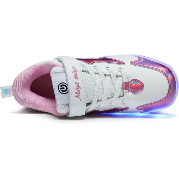 Nsasy Roller Shoes Girls Boys Wheel Shoes Kids Roller Skates Shoes LED Light Up Wheel Shoes for Kids for Children