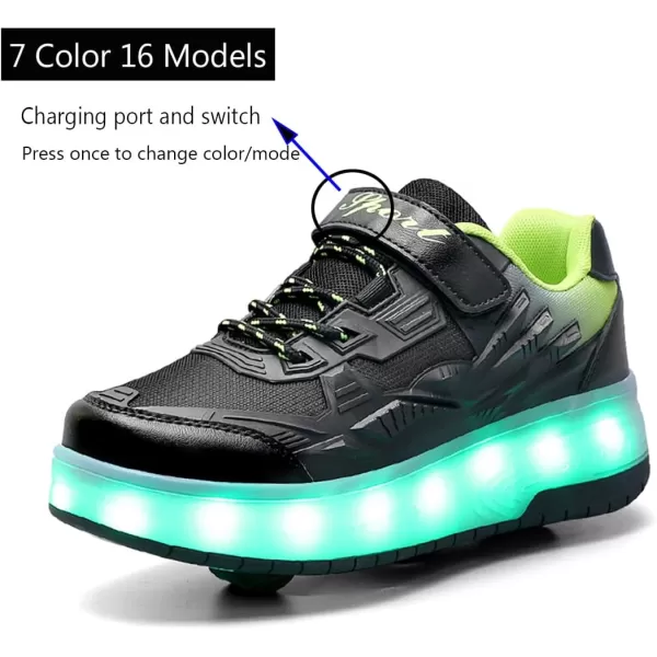 Nsasy Roller Shoes Girls Boys Wheel Shoes Kids Roller Skates Shoes LED Light Up Wheel Shoes for Kids for Children