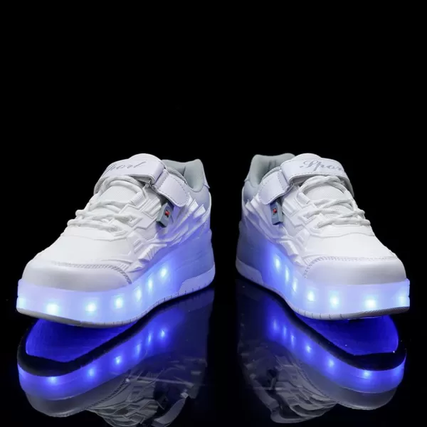Nsasy Roller Shoes Girls Boys Wheel Shoes Kids Roller Skates Shoes LED Light Up Wheel Shoes for Kids for Children