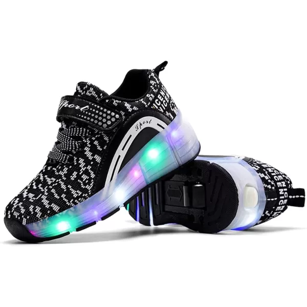 Nsasy Roller Shoes Girls Boys Wheel Shoes Kids Roller Skates Shoes LED Light Up Wheel Shoes for Kids for Children