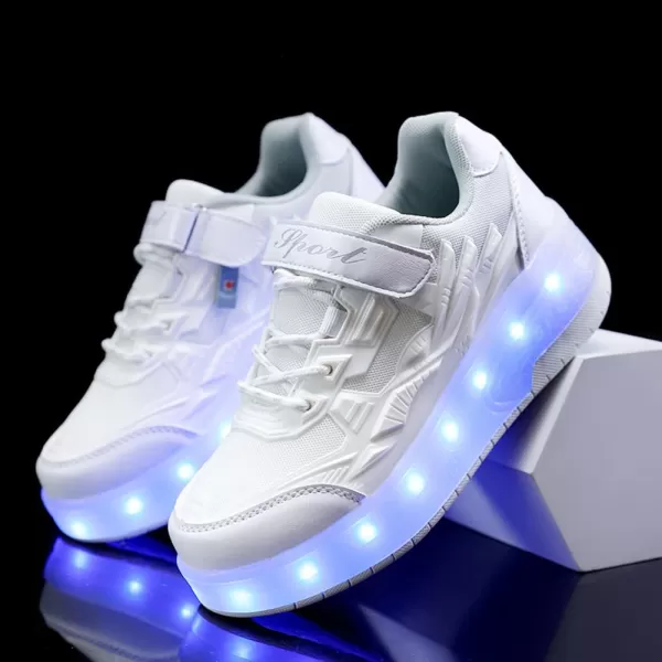 Nsasy Roller Shoes Girls Boys Wheel Shoes Kids Roller Skates Shoes LED Light Up Wheel Shoes for Kids for Children