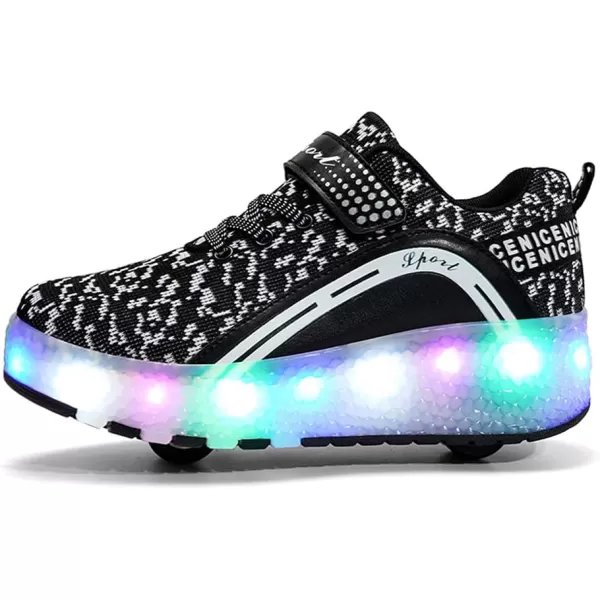 Nsasy Roller Shoes Girls Boys Wheel Shoes Kids Roller Skates Shoes LED Light Up Wheel Shoes for Kids for Children