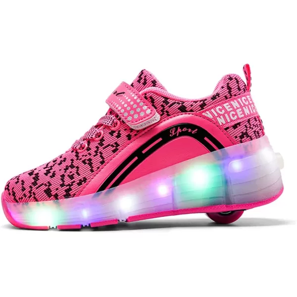 Nsasy Roller Shoes Girls Boys Wheel Shoes Kids Roller Skates Shoes LED Light Up Wheel Shoes for Kids for Children