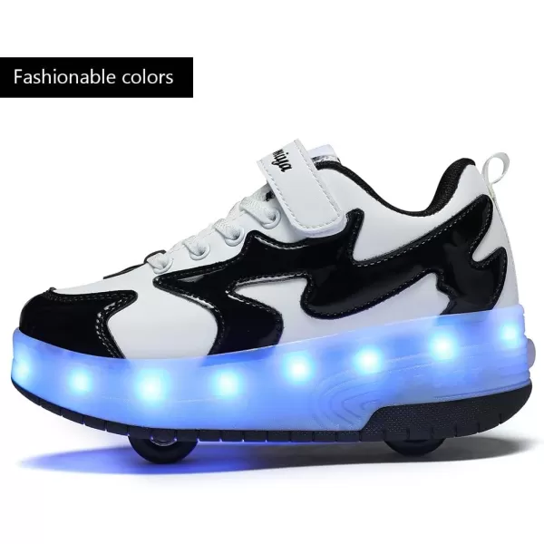 Nsasy Roller Shoes Girls Boys Wheel Shoes Kids Roller Skates Shoes LED Light Up Wheel Shoes for Kids for Children