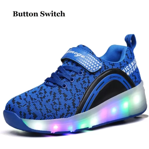 Nsasy Roller Shoes Girls Boys Wheel Shoes Kids Roller Skates Shoes LED Light Up Wheel Shoes for Kids for Children