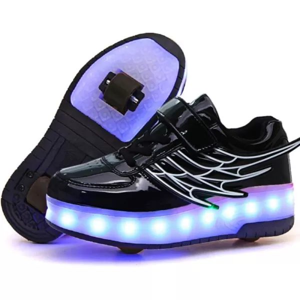 Nsasy Kids Roller Shoes Boy Girl Sneakers with Wheels Become Sport Sneaker with Led for Christmas Birthday Children Show Gift