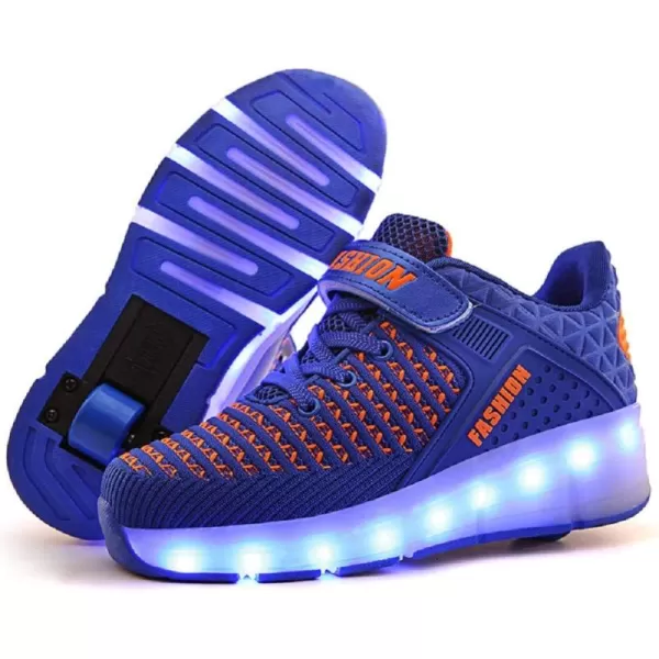 Nsasy Kids Roller Shoes Boy Girl Sneakers with Wheels Become Sport Sneaker with Led for Christmas Birthday Children Show Gift