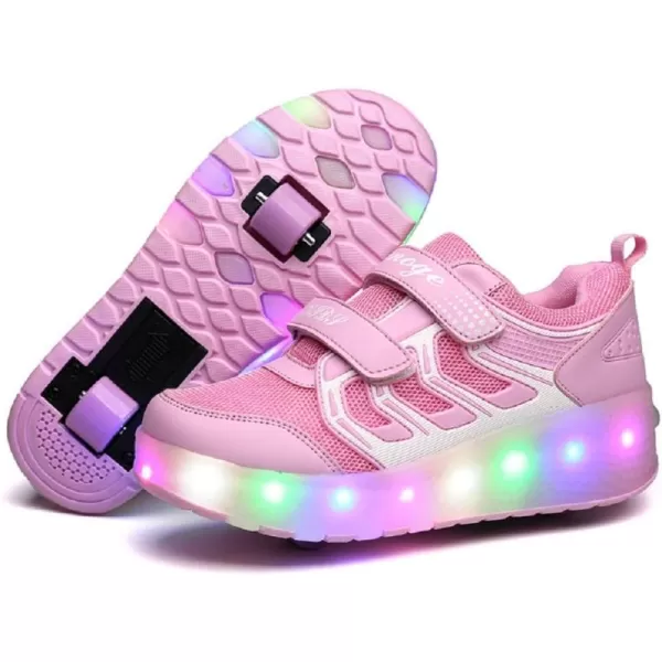 Nsasy Kids Roller Shoes Boy Girl Sneakers with Wheels Become Sport Sneaker with Led for Christmas Birthday Children Show Gift
