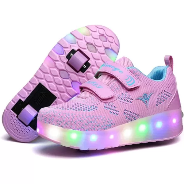 Nsasy Kids Roller Shoes Boy Girl Sneakers with Wheels Become Sport Sneaker with Led for Christmas Birthday Children Show Gift