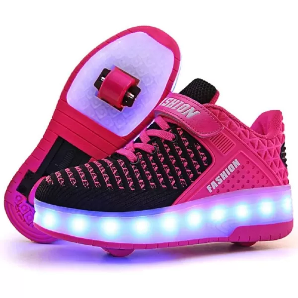 Nsasy Kids Roller Shoes Boy Girl Sneakers with Wheels Become Sport Sneaker with Led for Christmas Birthday Children Show Gift