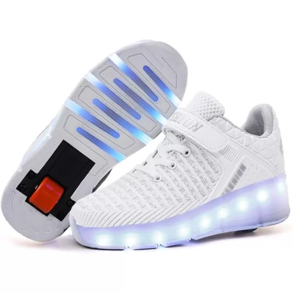 Nsasy Kids Roller Shoes Boy Girl Sneakers with Wheels Become Sport Sneaker with Led for Christmas Birthday Children Show Gift
