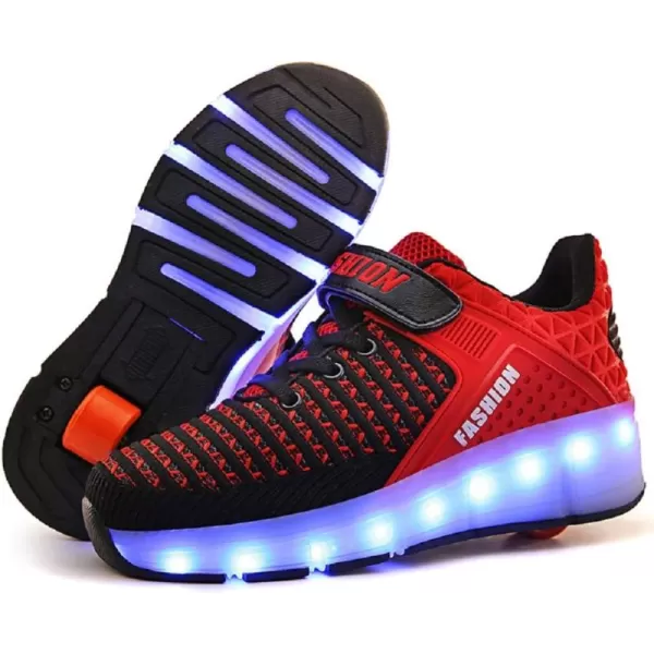 Nsasy Kids Roller Shoes Boy Girl Sneakers with Wheels Become Sport Sneaker with Led for Christmas Birthday Children Show Gift