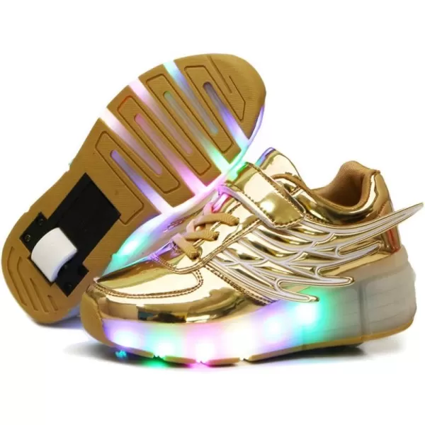 Nsasy Kids Roller Shoes Boy Girl Sneakers with Wheels Become Sport Sneaker with Led for Christmas Birthday Children Show Gift