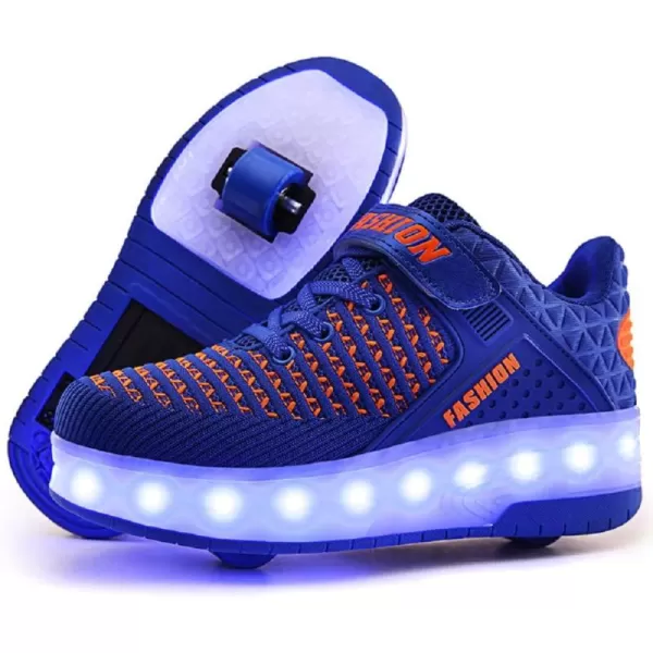 Nsasy Kids Roller Shoes Boy Girl Sneakers with Wheels Become Sport Sneaker with Led for Christmas Birthday Children Show Gift