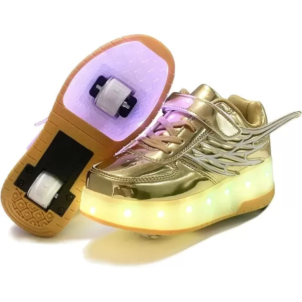 Nsasy Kids Roller Shoes Boy Girl Sneakers with Wheels Become Sport Sneaker with Led for Christmas Birthday Children Show Gift