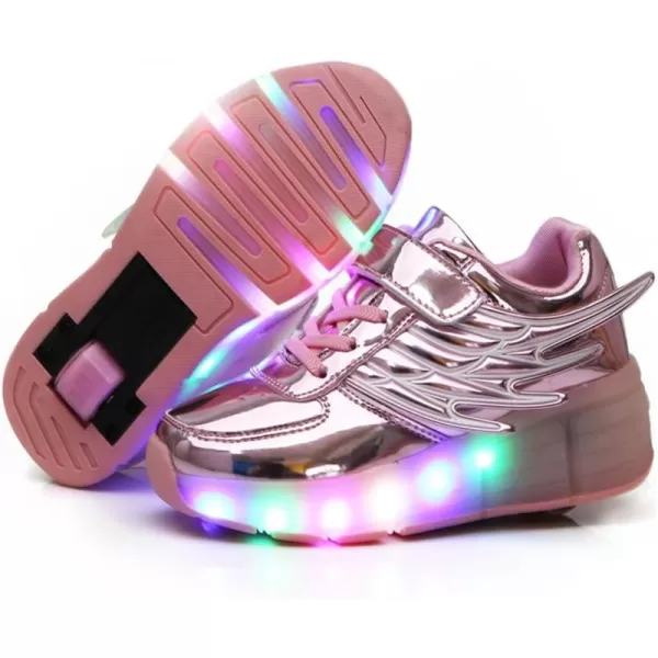 Nsasy Kids Roller Shoes Boy Girl Sneakers with Wheels Become Sport Sneaker with Led for Christmas Birthday Children Show Gift