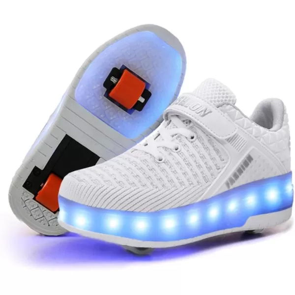 Nsasy Kids Roller Shoes Boy Girl Sneakers with Wheels Become Sport Sneaker with Led for Christmas Birthday Children Show Gift