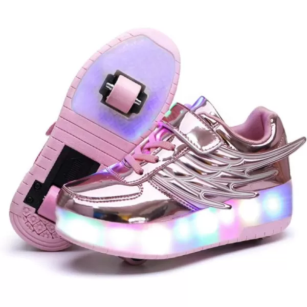 Nsasy Kids Roller Shoes Boy Girl Sneakers with Wheels Become Sport Sneaker with Led for Christmas Birthday Children Show Gift