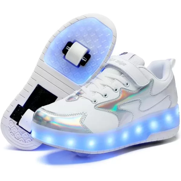 Nsasy Roller Shoes Girls Boys Wheel Shoes Kids Roller Skates Shoes LED Light Up Wheel Shoes for Kids for Children