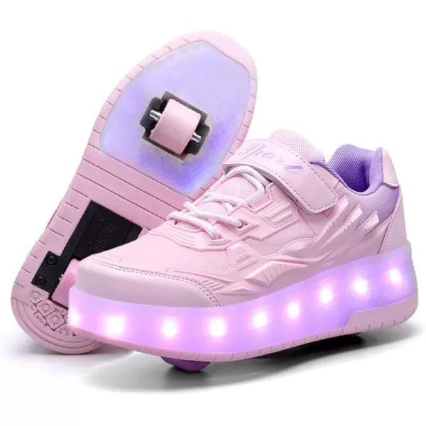 Nsasy Roller Shoes Girls Boys Wheel Shoes Kids Roller Skates Shoes LED Light Up Wheel Shoes for Kids for Children
