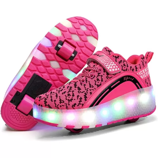 Nsasy Roller Shoes Girls Boys Wheel Shoes Kids Roller Skates Shoes LED Light Up Wheel Shoes for Kids for Children