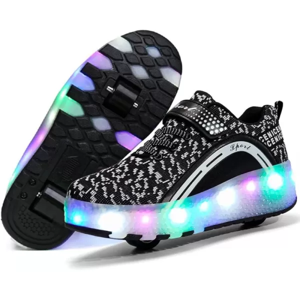 Nsasy Roller Shoes Girls Boys Wheel Shoes Kids Roller Skates Shoes LED Light Up Wheel Shoes for Kids for Children
