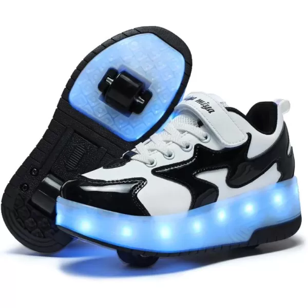 Nsasy Roller Shoes Girls Boys Wheel Shoes Kids Roller Skates Shoes LED Light Up Wheel Shoes for Kids for Children