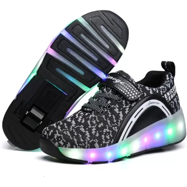Nsasy Roller Shoes Girls Boys Wheel Shoes Kids Roller Skates Shoes LED Light Up Wheel Shoes for Kids for Children