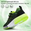 imageVITUOFLY Boys Sneakers Kids Running Shoes Girls Mesh Fitness Shoe Indoor Training Sneaker Lightweight Outdoor Sports Athletic Tennis Shoes for Little KidBig KidBlack Green8139